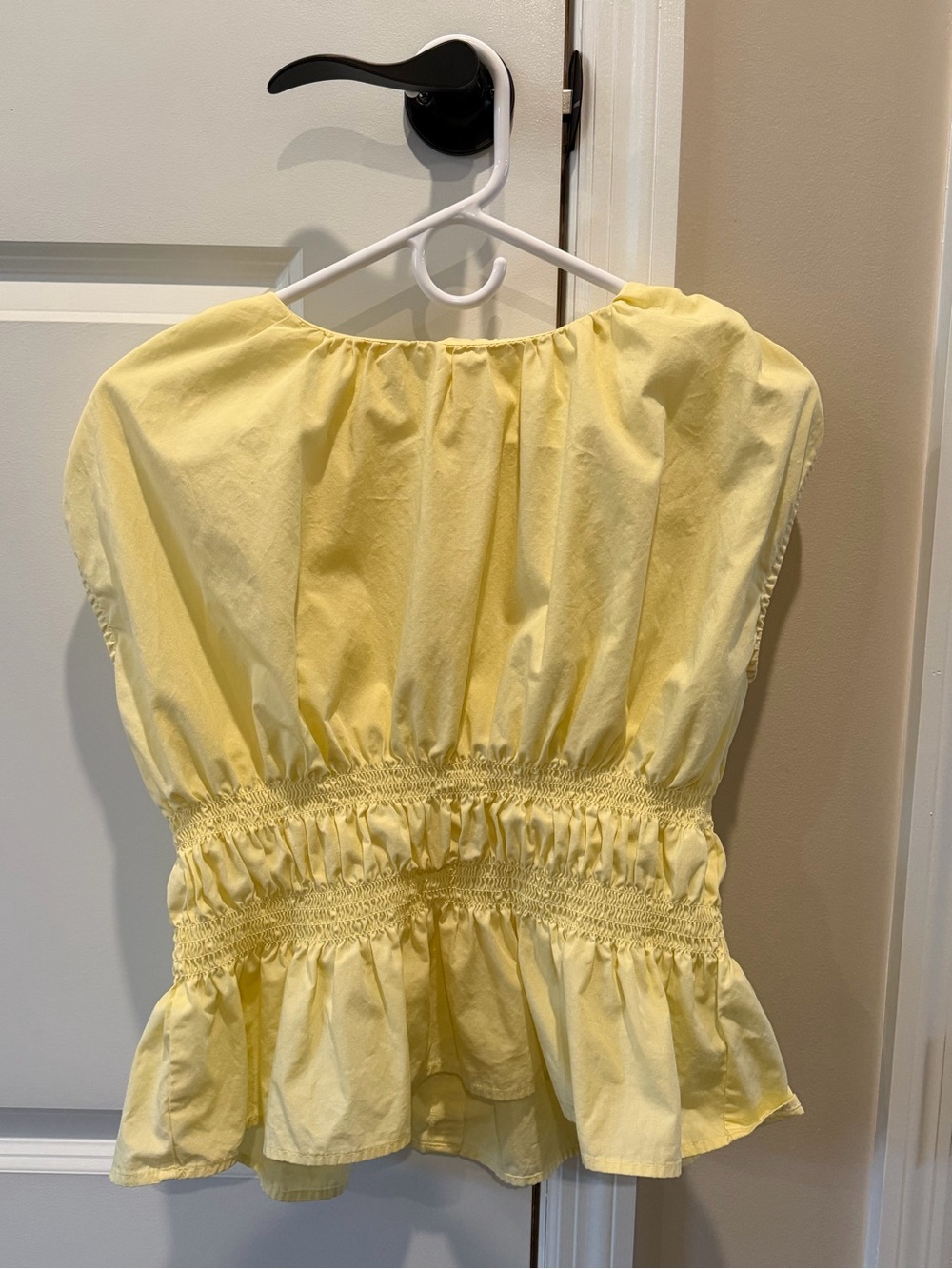 Calvin Klein Jeans • Yellow Smocked Waist Peplum Top